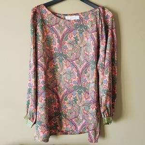 Loft print long-sleeve blouse